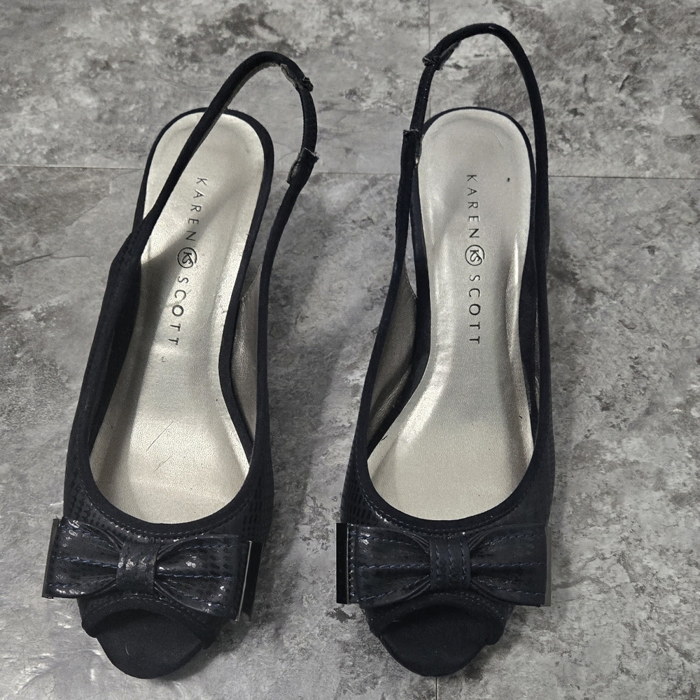Karen Scott Black Women's Slingback Heels Size 7½